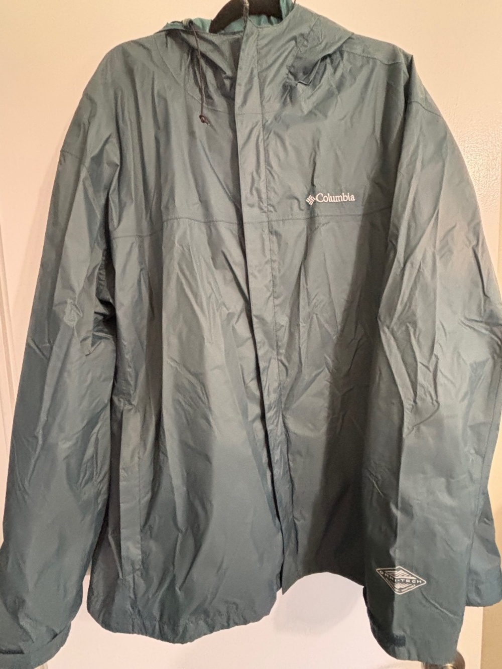 COLUMBIA Women's Rain Jacket w/ hood, long 2X